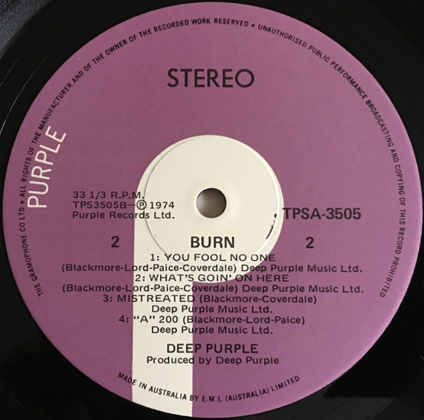 Deep Purple - Burn | Purple Records (TPSA 3505) - 3 Deep Purple - Burn | Purple Records (TPSA 3505) - 3