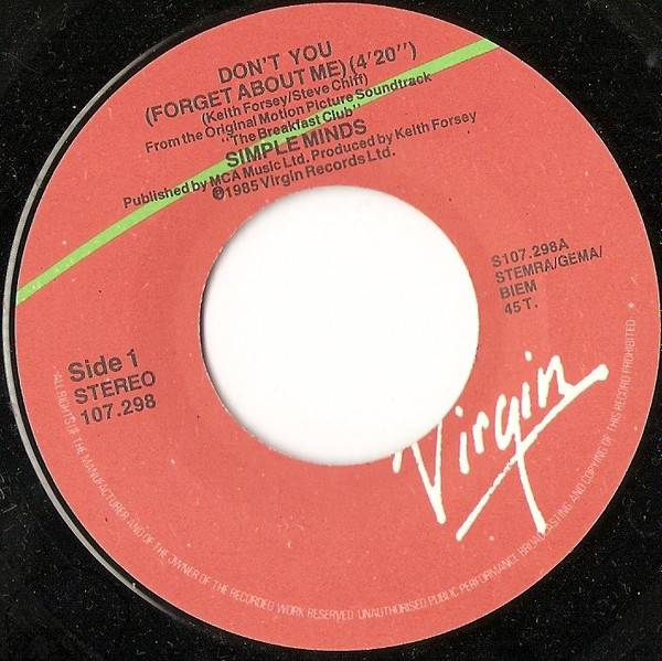 Simple Minds - Don't You (Forget About Me) | Virgin (107.298) - 3