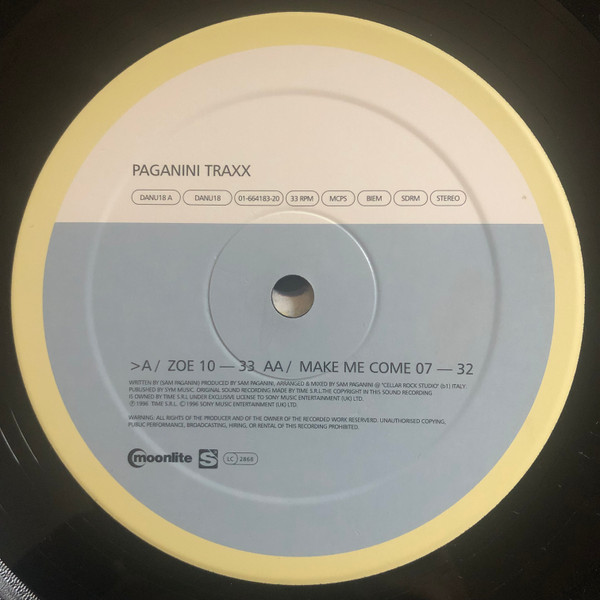 Paganini Traxx - Zoe / Make Me Come | S3 (DANU18) - 3