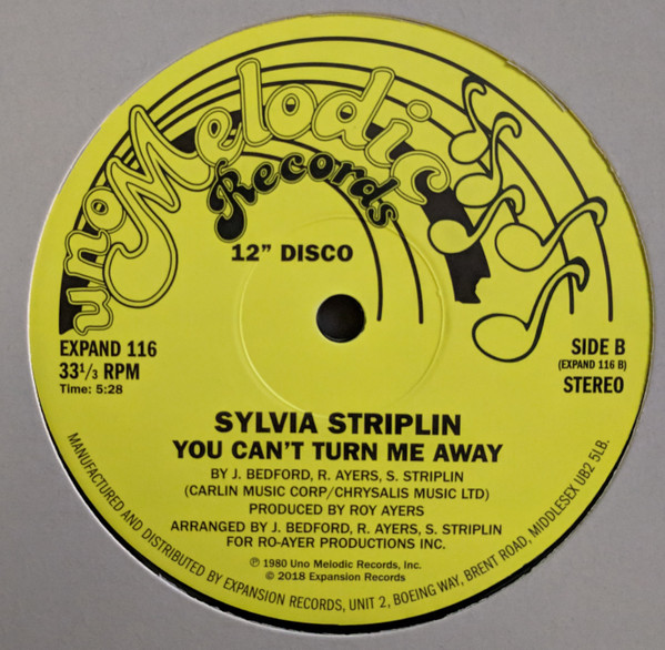 Sylvia Striplin - Give Me Your Love / You Can't Turn Me Away | Expansion (EXPAND 116) - 2