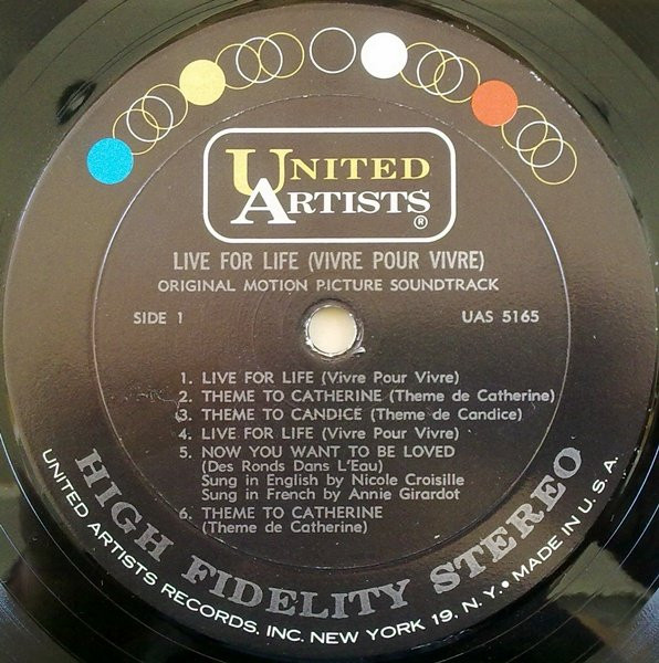 Francis Lai - Live For Life (Vivre Pour Vivre) | United Artists Records (UAS 5165) - 3