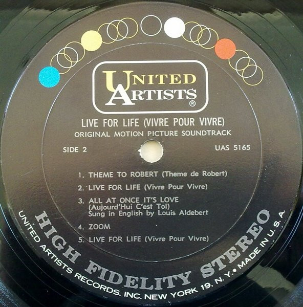 Francis Lai - Live For Life (Vivre Pour Vivre) | United Artists Records (UAS 5165) - 4