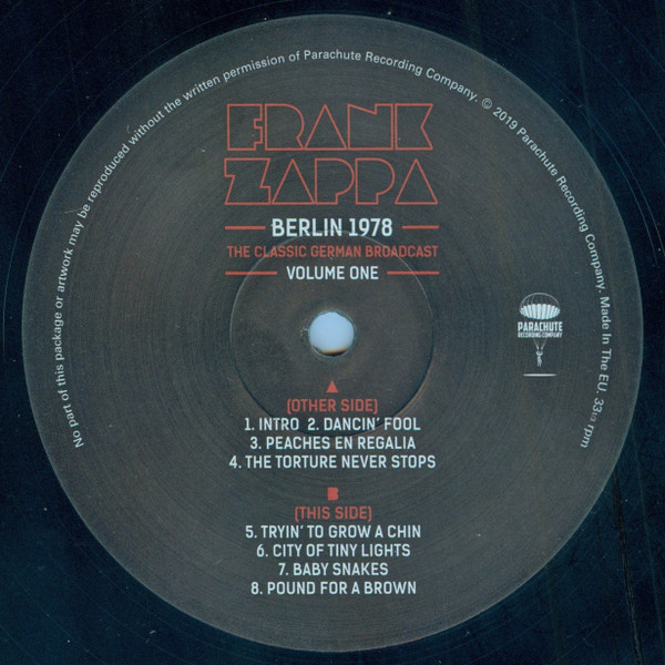 Frank Zappa - Berlin 1978 Volume One | Parachute Recording Company (PARA262LP) - 4
