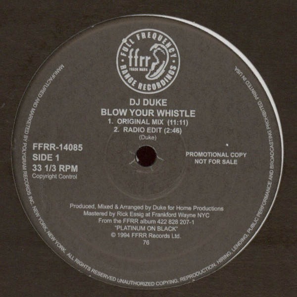 DJ Duke - Blow Your Whistle (The Remixes) | FFRR (FFRR-14085)