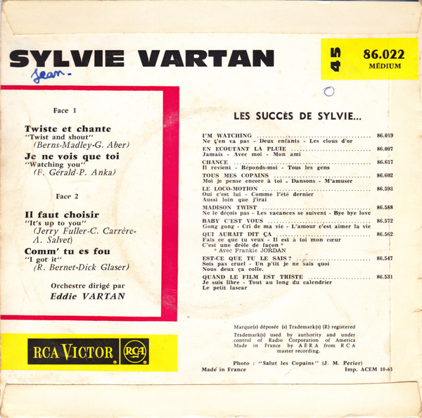 Sylvie Vartan - Twiste Et Chante | RCA Victor (86.022) - 2 Sylvie Vartan - Twiste Et Chante | RCA Victor (86.022) - 2