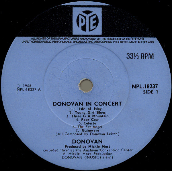 Donovan - Donovan In Concert | Pye Records (NPL 18237) - 2 Donovan - Donovan In Concert | Pye Records (NPL 18237) - 2