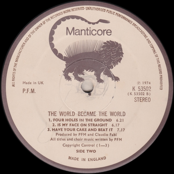 Premiata Forneria Marconi - The World Became The World | Manticore (K 53502) - 4 Premiata Forneria Marconi - The World Became The World | Manticore (K 53502) - 4