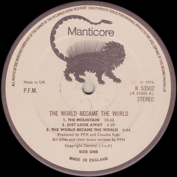 Premiata Forneria Marconi - The World Became The World | Manticore (K 53502) - 3 Premiata Forneria Marconi - The World Became The World | Manticore (K 53502) - 3