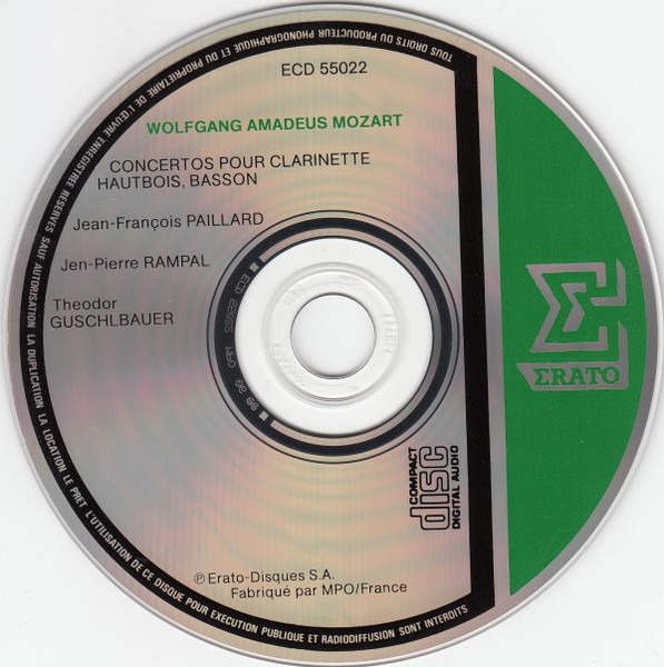 Wolfgang Amadeus Mozart : Jacques Lancelot / Pierre Pierlot , Paul Hongne - Concertos Pour Clarinette, Hautbois, Basson | Erato (ECD 55022) - 3