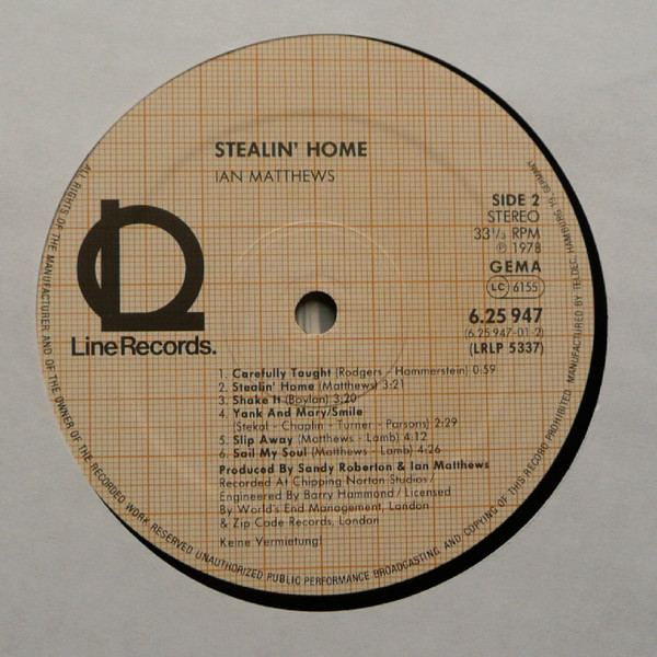 Iain Matthews - Stealin' Home | Line Records (6.25947 AP) - 4 Iain Matthews - Stealin' Home | Line Records (6.25947 AP) - 4
