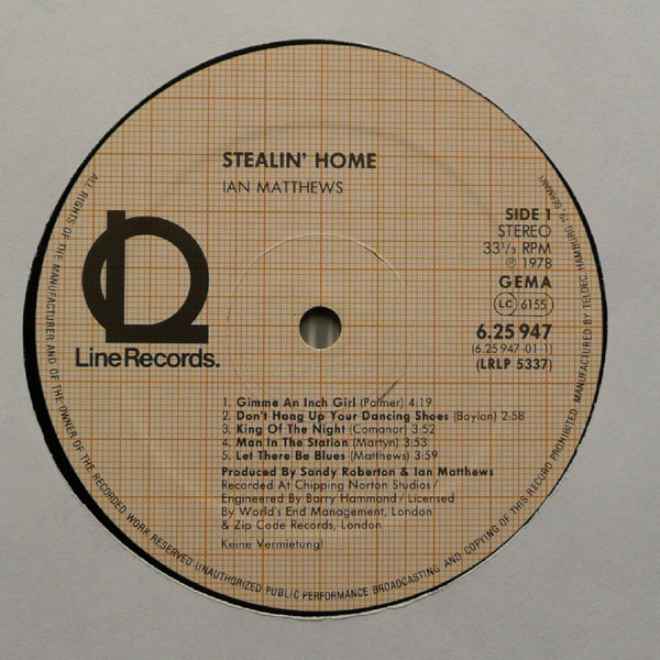 Iain Matthews - Stealin' Home | Line Records (6.25947 AP) - 3 Iain Matthews - Stealin' Home | Line Records (6.25947 AP) - 3