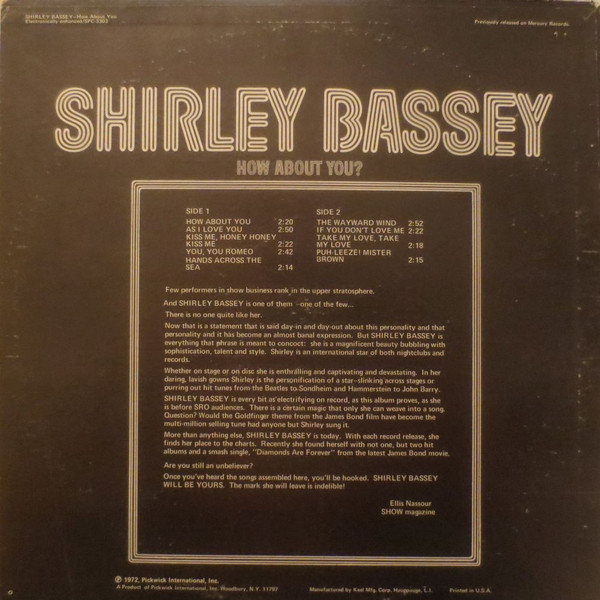 Shirley Bassey - How About You? | Pickwick International, Inc. (SPC 3303) - 2 Shirley Bassey - How About You? | Pickwick International, Inc. (SPC 3303) - 2