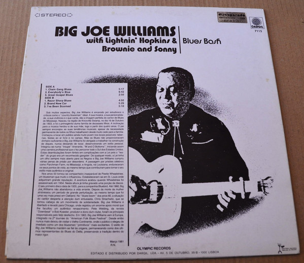 Big Joe Williams With Lightnin' Hopkins & Sonny Terry & Brownie McGhee - Blues Bash | Everest Records Archive Of Folk & Jazz Music (OL-7115) - 2 Big Joe Williams With Lightnin' Hopkins & Sonny Terry & Brownie McGhee - Blues Bash | Everest Records Archive Of Folk & Jazz Music (OL-7115) - 2