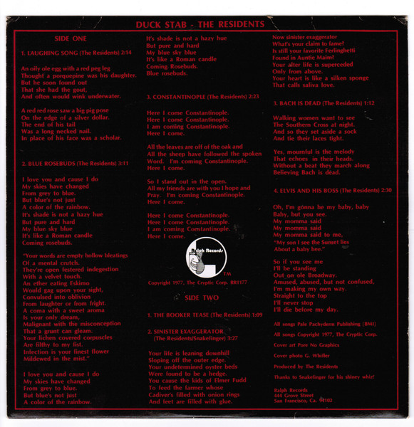 The Residents - Duck Stab | Ralph Records (RR1177) - 2 The Residents - Duck Stab | Ralph Records (RR1177) - 2