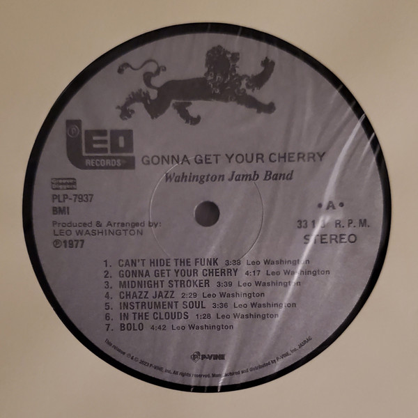 Washington Jamb Band - Gonna Get Your Cherry | P-Vine Records (PLP-7937) - 4