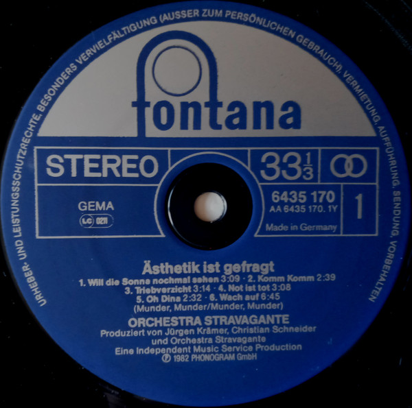 Orchestra Stravagante - Ästhetik Ist Gefragt | Fontana (6435 170) - 3 Orchestra Stravagante - Ästhetik Ist Gefragt | Fontana (6435 170) - 3