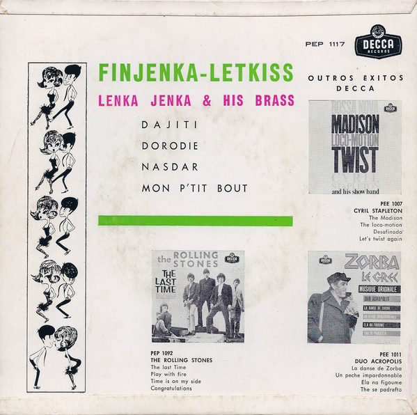 Lenka Jenka And His Brassband - Finjenka-Letkiss | Decca (PEP 1117) - 2