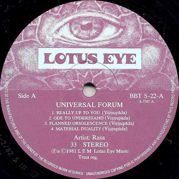 Rasa - Universal Forum | Lotus Eye Music (BBT-S-22) - 3