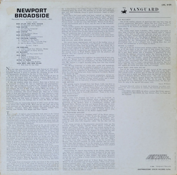 Various - Newport Broadside | Vanguard (ORL 8196) - 2