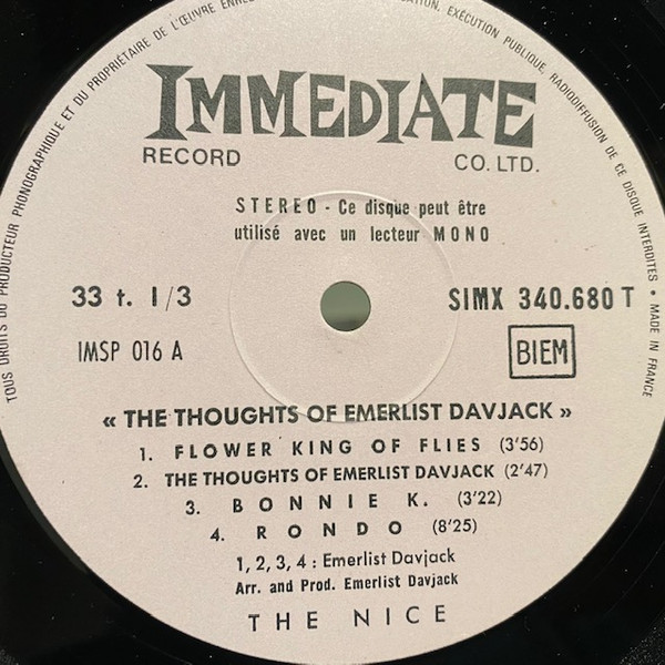 The Nice - The Thoughts Of Emerlist Davjack | Immediate (SIMX 340.680 T) - 3