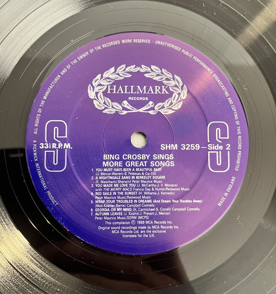Bing Crosby - Bing Crosby Sings More Great Songs | Hallmark Records (SHM 3259) - 4