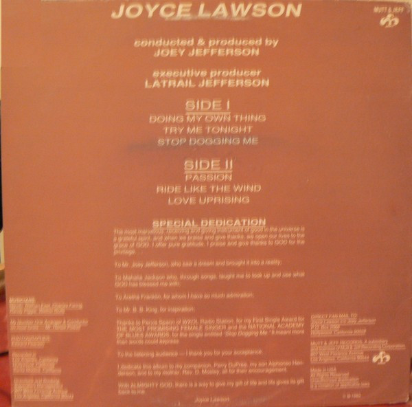 Joyce Lawson - Joyce Lawson | Mutt & Jeff Records (MJ 5010) - 2