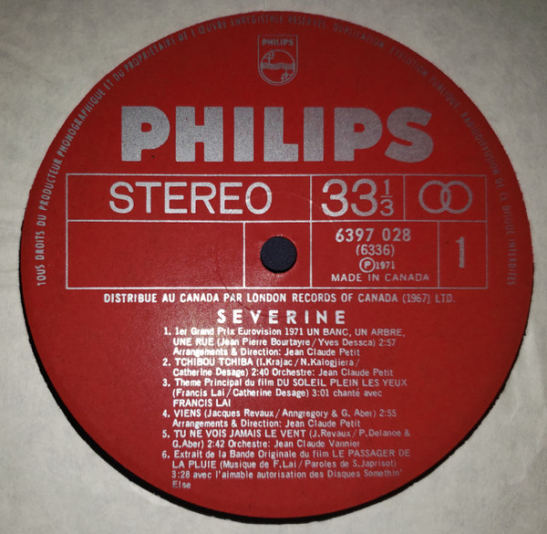 Séverine - Un Banc, Un Arbre, Une Rue | Philips (6397 028) - 2 Séverine - Un Banc, Un Arbre, Une Rue | Philips (6397 028) - 2