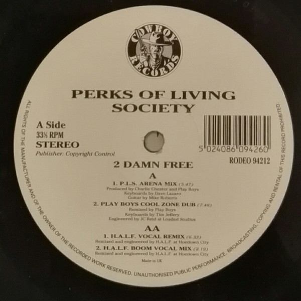 Perks Of Living Society - 2 Damn Free | Cowboy Records (RODEO 94212) - 3 Perks Of Living Society - 2 Damn Free | Cowboy Records (RODEO 94212) - 3