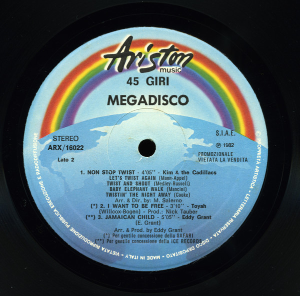 Matia Bazar , Giovanni Nuti , Kim & The Cadillacs , Toyah , Eddy Grant - Megadisco | Ariston Music (ARX / 16022) - 2