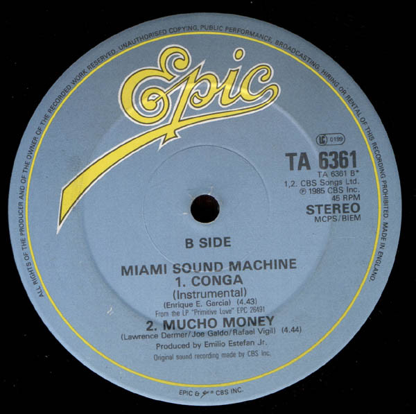 Miami Sound Machine - Conga! (Dance Mix) | Epic (TA 6361) - 3