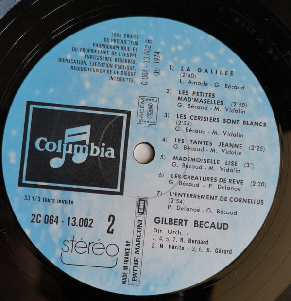 Gilbert Bécaud - Bécaud | Columbia (2C 064-13002) - 3