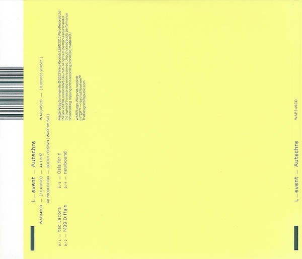 Autechre - L-event | Warp Records (WAP345CD) - 3