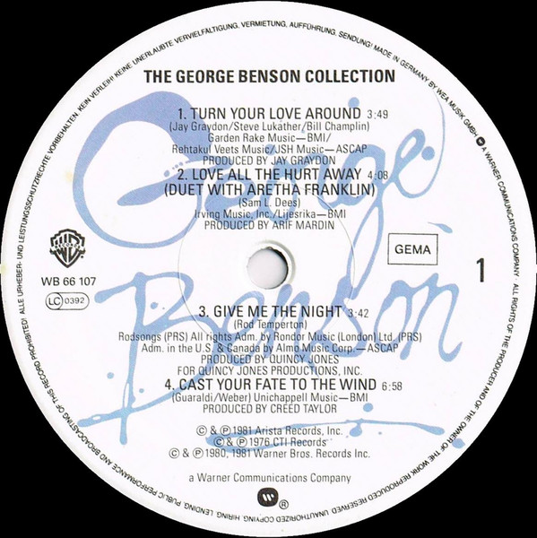 George Benson - The George Benson Collection | Warner Bros. Records (WB K 66 107) - 3 George Benson - The George Benson Collection | Warner Bros. Records (WB K 66 107) - 3