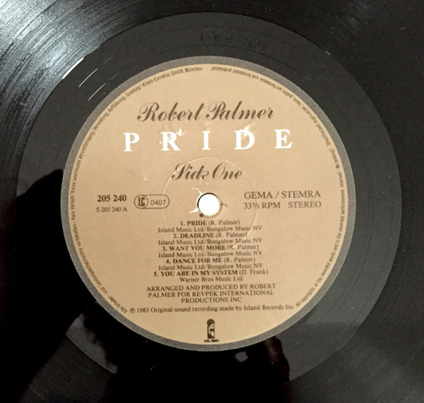 Robert Palmer - Pride | Island Records (205 240-320) - 3 Robert Palmer - Pride | Island Records (205 240-320) - 3