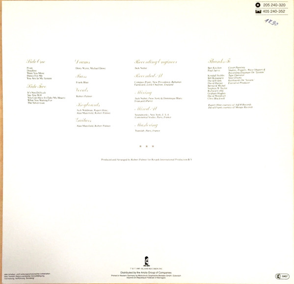 Robert Palmer - Pride | Island Records (205 240-320) - 2 Robert Palmer - Pride | Island Records (205 240-320) - 2