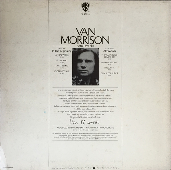 Van Morrison - Astral Weeks | Warner Bros. Records (W 46024) - 2