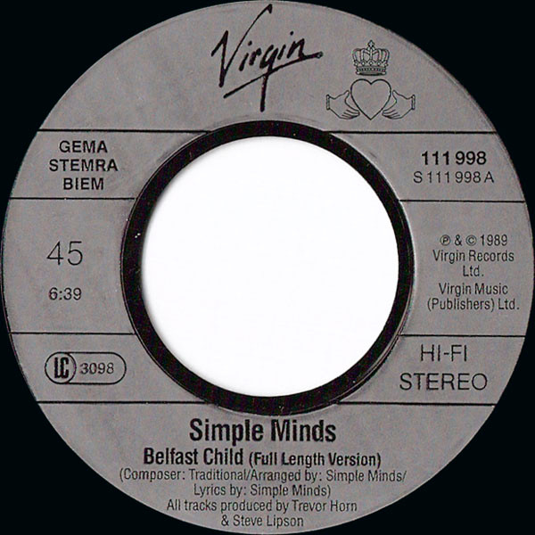 Simple Minds - Ballad Of The Streets | Virgin (111 998) - 3 Simple Minds - Ballad Of The Streets | Virgin (111 998) - 3