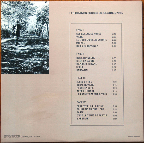 Claire Syril - Les Grands Succès De Claire Syril | Gamma (G-2-1019) - 4 Claire Syril - Les Grands Succès De Claire Syril | Gamma (G-2-1019) - 4