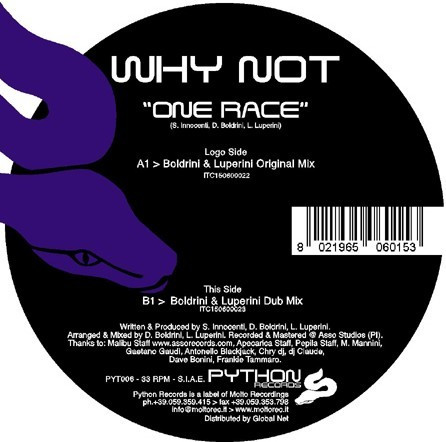 Why Not - One Race | Python Records (PYT006) - main