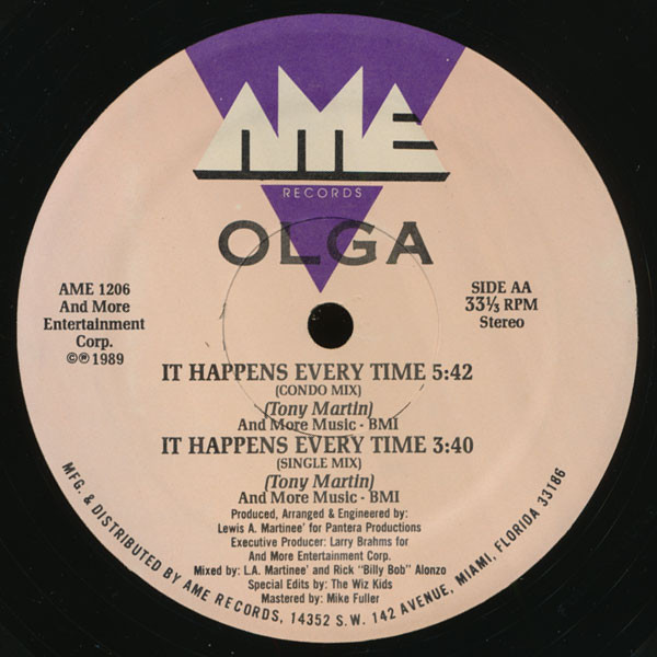 Olga - It Happens Every Time | AME Records (AME 1206) - 3