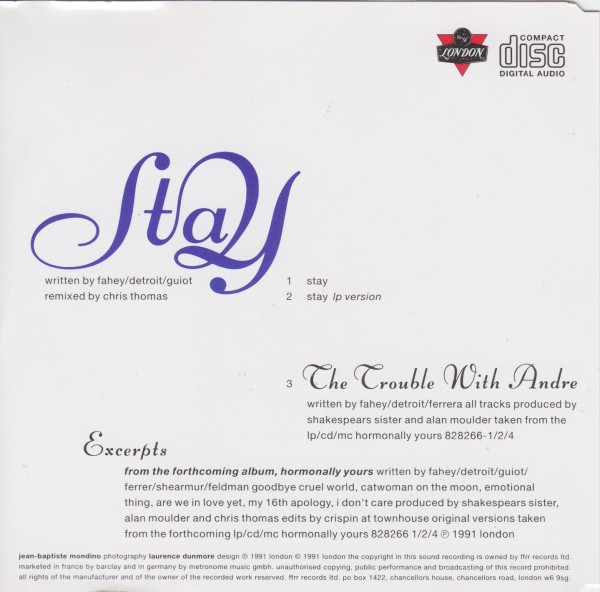 Shakespear's Sister - Stay | London Records (869 629-2) - 3