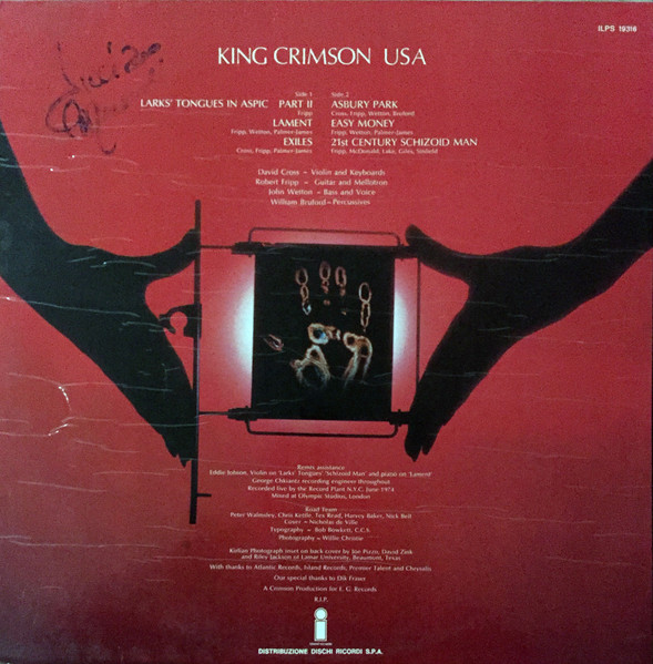 King Crimson - USA | Island Records (ILPS 19316) - 2 King Crimson - USA | Island Records (ILPS 19316) - 2