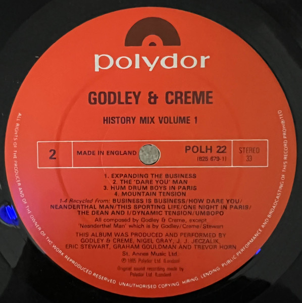 Godley & Creme - History Mix (Vol. 1) | Polydor (POLH 22) - 4