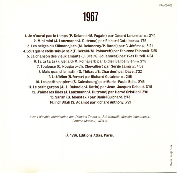 Various - Les Plus Belles Chansons Françaises - 1967 | Editions Atlas (FRA CD 006) - 3 Various - Les Plus Belles Chansons Françaises - 1967 | Editions Atlas (FRA CD 006) - 3