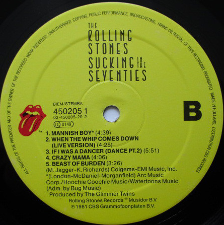 The Rolling Stones - Sucking In The Seventies | Rolling Stones Records (450205 1) - main