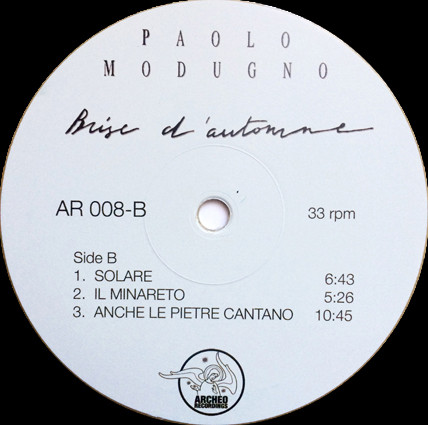 Paolo Modugno - Brise D'Automne | Archeo Recordings (AR008) - 4 Paolo Modugno - Brise D'Automne | Archeo Recordings (AR008) - 4