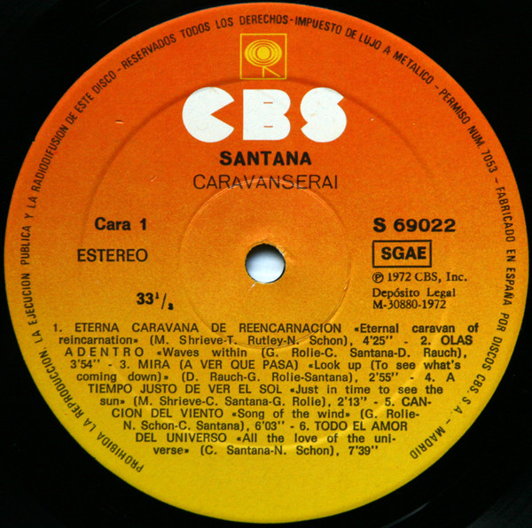 Santana - Caravanserai | CBS (S 69022 E) - 4