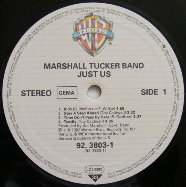 The Marshall Tucker Band - Just Us | Warner Bros. Records (92-3803-1) - 4