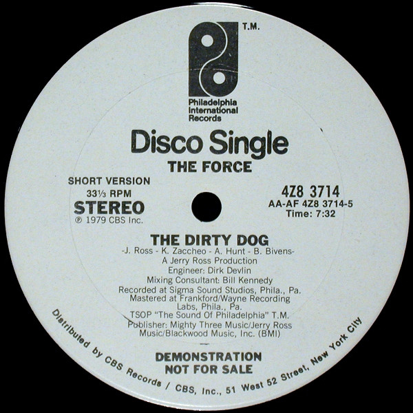 The Force - The Dirty Dog | Philadelphia International Records (4Z8 3714) - main