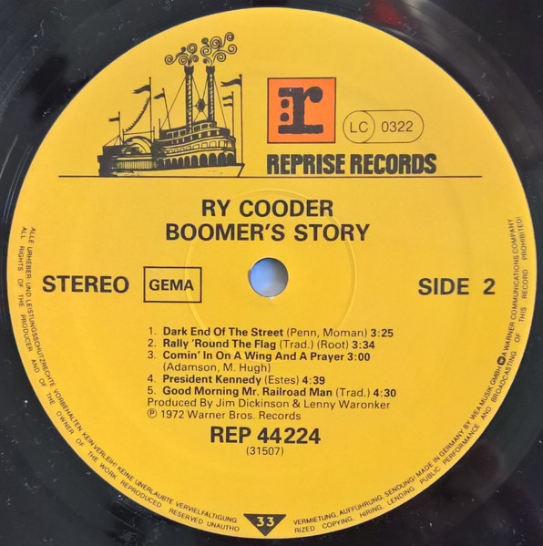 Ry Cooder - Boomer's Story | Reprise Records (REP 44 224) - 4 Ry Cooder - Boomer's Story | Reprise Records (REP 44 224) - 4